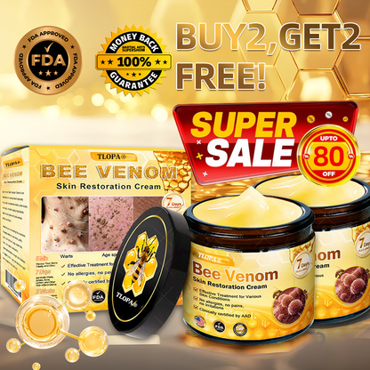 🪄TLOPA® BEE VENOM Skin Restoration Cream🌸 Anti-aging,Hydrating,Skin Repair, Even Tone,Acne and Dark spot Treatment,Wart and Mole Removal,Psoriasis Relief 🔥 TLOPA® BEE VENOM Skin Restoration Cream - Limited-time 80% OFF.🎇