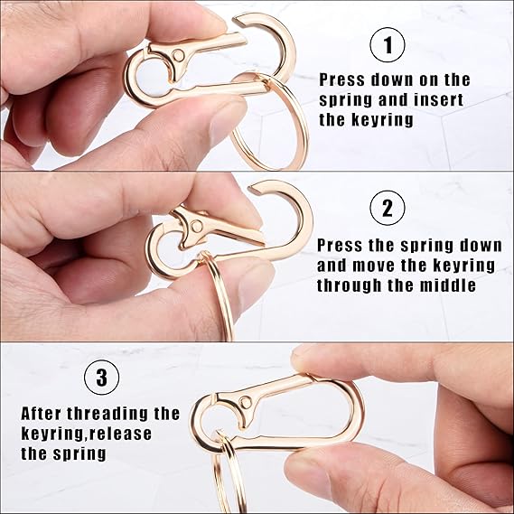 Metal key chain key ring key chain loop clip storage container